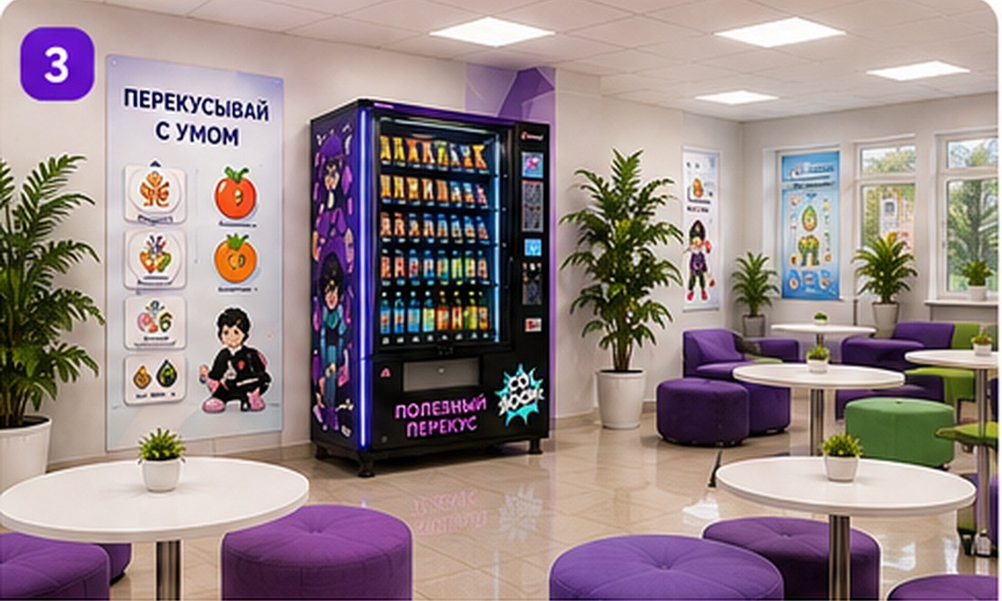 Пространство возле столовой Megas Life Space
